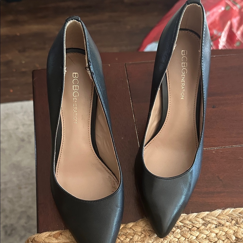 BCBGeneration Black Pointed Toe Heels